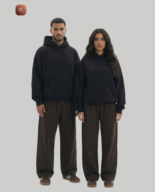 Boxy-Fit Hoodie-Black