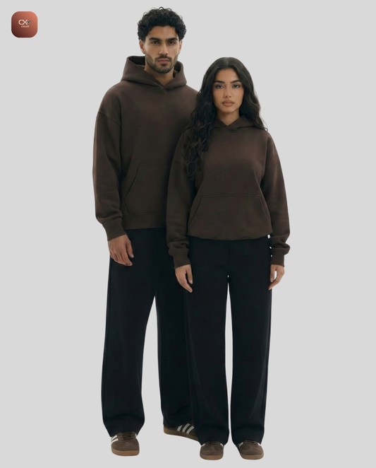 Boxy-Fit Hoodie-Brown